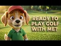 Kids Golf Cartoon - Golf With Me Puppy Short