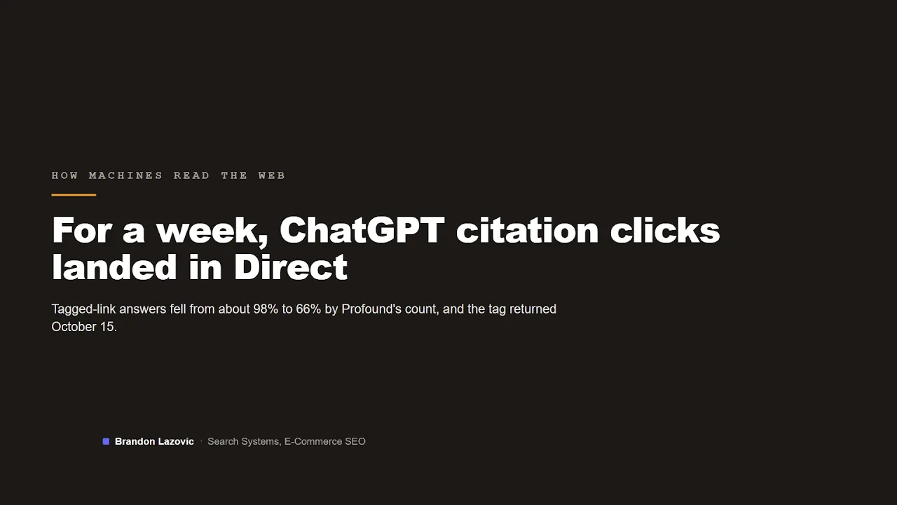 Video thumbnail: ChatGPT clicks landed in Direct for a week: what happened