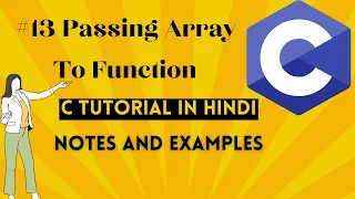 Passing Array To Function C Programming For Beginners In Hindi