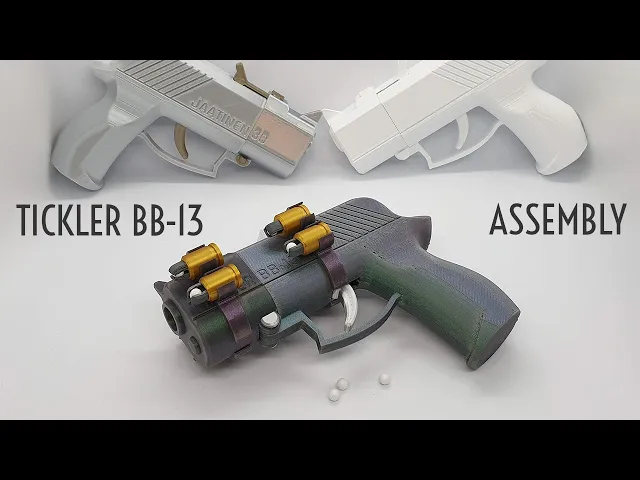 Tickler BB-13 — Fully 3D-printable airsoft gun with bullets video thumbnail