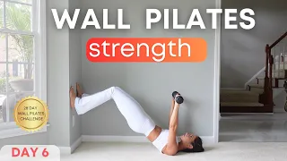 28 Day Wall Pilates Challenge DAY 6 Full Body Workout With Weights 