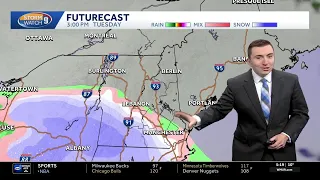 Colder feel Monday morning tracking Impact weather tomorrow