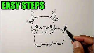 How to draw a buffalo easy and cute Simple Easy Drawing Buffalo Drawing