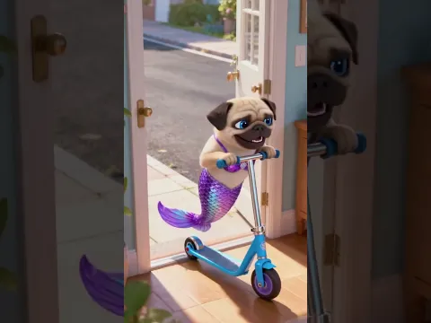 Dog ride on skate board #shorts