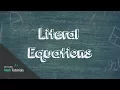Literal Equations