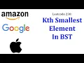 Leetcode 230 Find Kth Smallest in Binary Search Tree