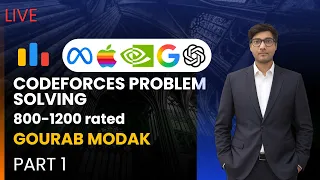 Live Problem Solving for Coding Interviews Part 1 800 1200 Range Codeforces