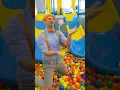Blippi and Layla RACE down the slide into a ballpit Play along