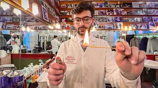 this barbershop uses fire scissor cut fire treatment hair tonic u0026 hair wash 