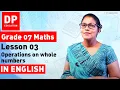 Lesson 3 Operations on whole numbers Maths Session for Grade 07
