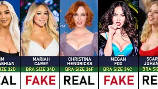 fake vs real breasts of hollywood celebrities