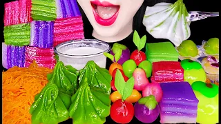 ASMR STICKY THAI DESSERT PARTY LUKCHUP 룩춥 카놈찬 태국 디저트 먹방 MUKBANG, EATING