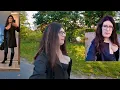 Jenny Crossdresser - Big boobs black kneehigh high heel boots black coat and blue jeans