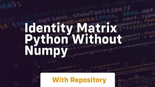 identity matrix python without numpy