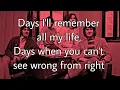 THE KINKS - Days (Lyric Video)