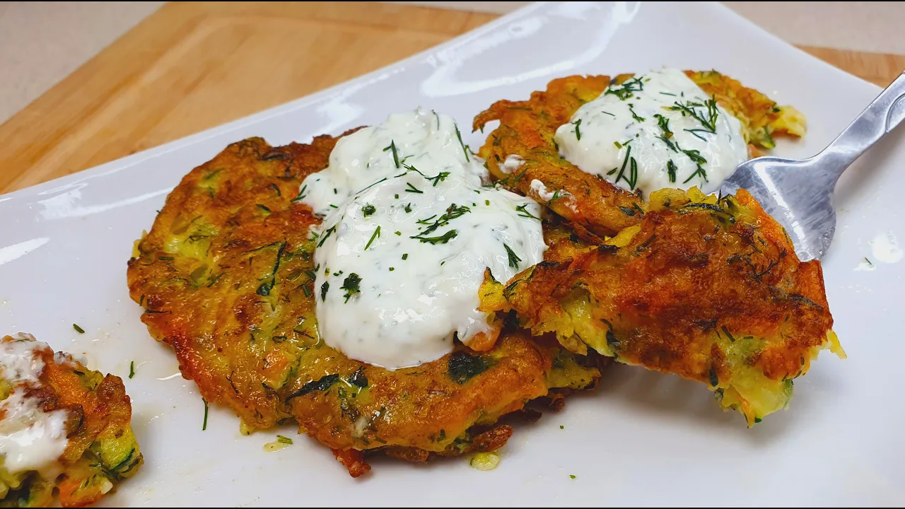 Zucchini Patties with Tzatziki (Recipe) || [ENG SUBS]. 