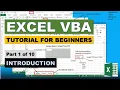 Excel VBA Tutorial for Beginners Part Introduction