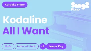 Download Kodaline - All I Want (Lower Key) Piano Karaoke MP3