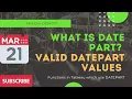 Tableau - What is date part Valid date part values in Tableau