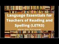 Language Essentials for Teachers of Reading and Spelling LETRS