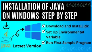 How to install Java Jdk 22 on Windows 11 and Run Sample java program by using Notepad