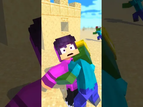 Can Steve Save a Village from Zombie Raid? - Funny Animation