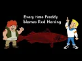 Every Time Freddy Blames Red Herring in A Pup Named Scooby-Doo