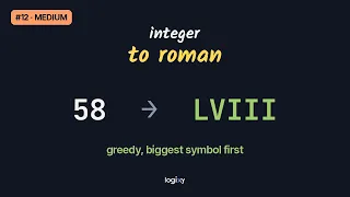 Integer to Roman LeetCode Medium Python Logixy