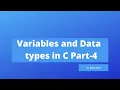 Variables and Data types in C C tutorial Marathi Programming Dnyan