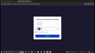 Check and Confirm Password Using HTML CSS and JavaScript with Source Code