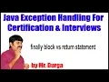 Java Exception Handling finally block vs return statement by Durga Sir