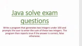 Java Selection Exam questions