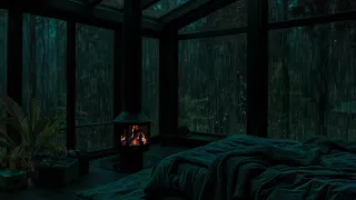 Rain Sound In Forest Heavy Rain On Window For Fall Asleep In 3 Minutes Soothing Rainy Day Vibes 