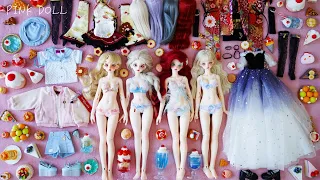 PRINCESS Aurora Elsa Ariel Cinderella BJD Unboxing dressup China dress Kunoichi プリンセス 着せ替え ドレスアップ
