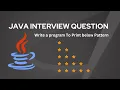 Java Write a program to print star pattern MOST ASKED INTERVIEW QUESTIONS