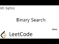 LeetCode 69 Sqrt x Binary Search Java