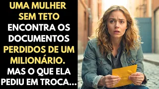Mulher  SEM TETO Encontra Os Documentos Perdidos De Um MILIONÁRIO. Mas O Que Ela Pediu Em Troca...
