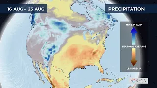 Monthly precipitation forecast for the USA 2026