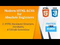 HTML Document Structure Attributes and VSCode Extensions
