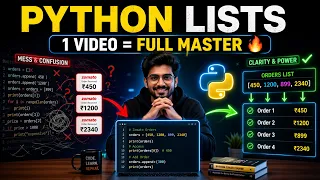 Python List Tutorial Hindi All List Methods List Comprehension String Methods Explained Part-1