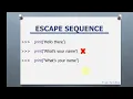 Escape Sequence in Python