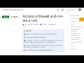 Access a firewall and create a rule
