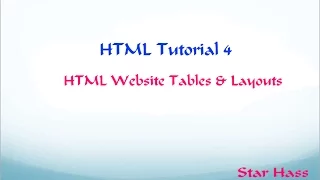 HTML Tutorial 4 - HTML Website Tables Layouts