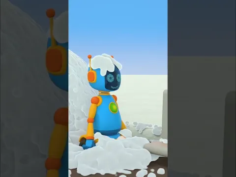 A tractor carries snow along the road in a fun song #kidsong #cartoon