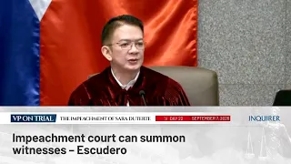 Impeachment court can summon witnesses – Escudero