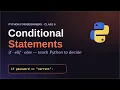 Python Conditional Statements Operators if else elif Python for Beginners