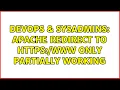 DevOps SysAdmins Apache redirect to https www only partially working