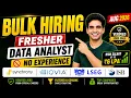 BULK HIRING Fresher Data Analyst Jobs 2026 No Experience Top MNCs Hiring