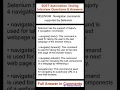 SELENIUM Navigation commands supported by Selenium
