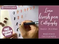 Learn Brush Pen Calligraphy for Beginners Basic Strokes Tutorial FREE Printable Practice Sheet